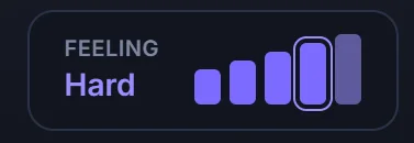 Feeling slider set to hard